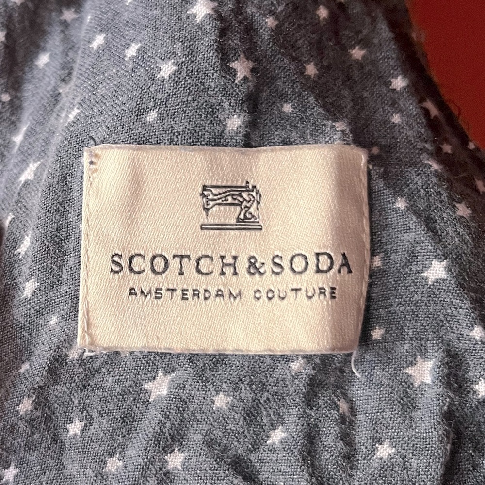 Indigo Patchwork Star Printed Large Linen Square … - image 4